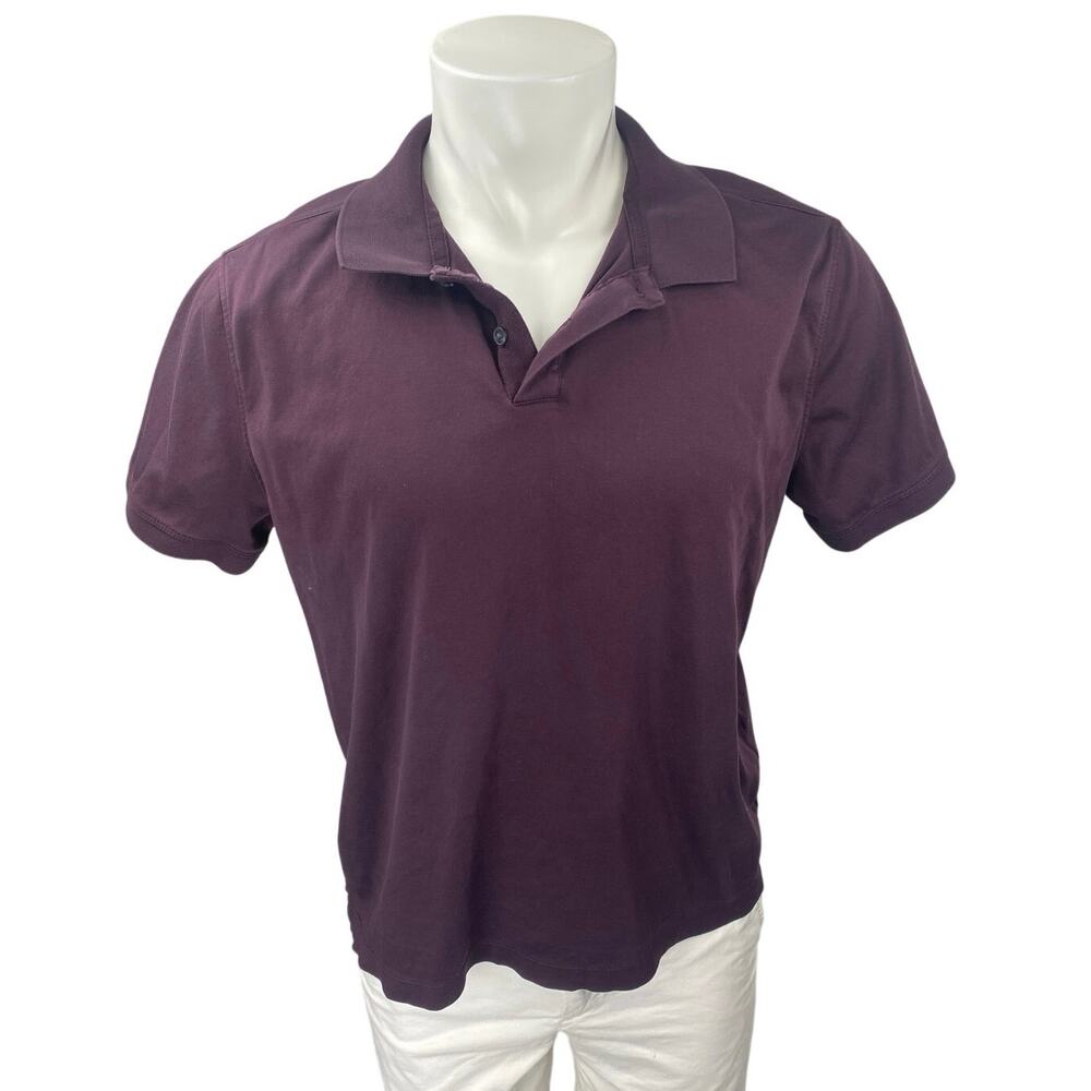 Banana Republic Luxe Touch Performance Mens Purple Short Sleeve Polo Shirt Top L